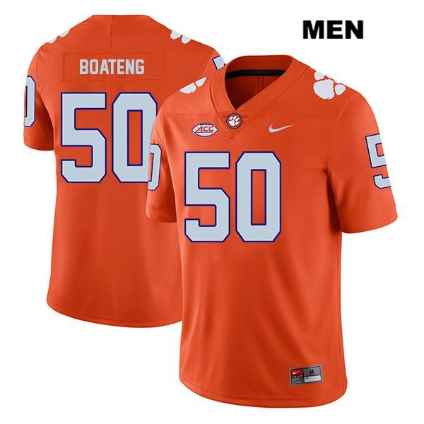 Men's Clemson Tigers #50 Kaleb Boateng Stitched Orange Legend Authentic Nike NCAA College Football Jersey ZIT7746IR